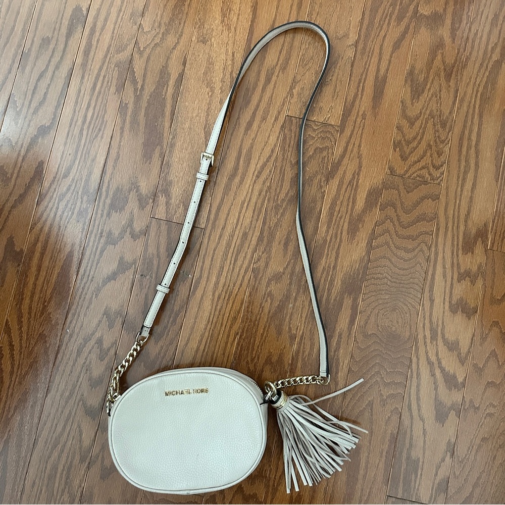 Michael Kors Beige Crossbody Bag with Tassel